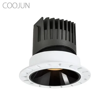 Встраиваемый светодиодный светильник COOJUN Без оправы Smart Dimmable Белый Черный Потолочный прожектор Для гостиной спальни Внутреннее освещение 10 Вт