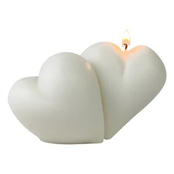 Свеча для ароматерапии в форме сердца Силиконовая Форма Для украшения шоколада Double Love Форма для украшения дома Поделки в форме сердца Украшение стола