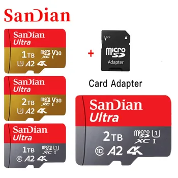 SAN DIAN Original 1 ТБ Micro TF SD-карта флэш-памяти класса 10 SD-карта 2 ТБ Карта памяти для телефона/камер/MP3/MP4