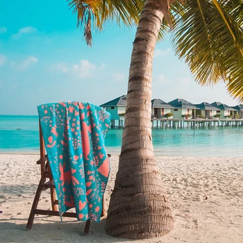 Быстросохнущее пляжное полотенце унисекс, летние пляжные одеяла с животным рисунком, двусторонний бархат для бассейна на берегу моря