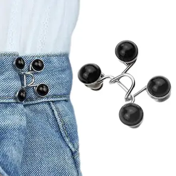 Комплект расширителей пряжки на талии, регулируемые джинсовые брюки на пуговицах, удлинитель пряжки для джинсов, сменная застежка-пуговица, съемный чехол