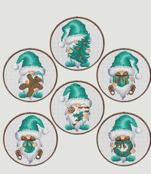 Украшение Домашний декор Homfun Craft Набор для вышивания крестиком, Наборы для вышивания крестиком своими руками, Холодильник, Рождественские Гномы