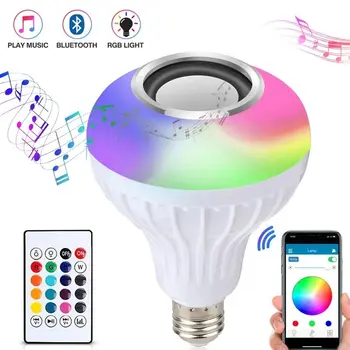 RGB Светодиодная Диско-Лампочка Bluetooth Музыкальная Лампа С Дистанционным Управлением Светодиодная Лампа Затемняемая Сценическая Лампа E27 Лампа для Домашней Вечеринки