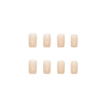 Простые длинные квадратные накладные ногти телесного цвета, легкие и легко наклеиваемые накладные ногти для любителей маникюра и бьюти-блоггеров
