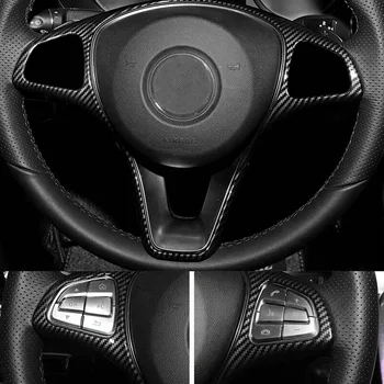 Накладка на панель рулевого колеса автомобиля для Mercedes Для Benz W213 W205 C E GLC 2014-2017 Чехлы на руль с карбоновым рисунком
