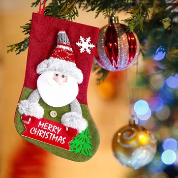 Подарочные носки Санта Клауса Большая Подарочная сумка Украшение комнаты Хрусталь Акрил Бриллианты Центральное украшение стола на День Благодарения Керамика