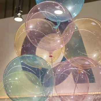 5 шт./лот, 18-дюймовый красочный хрустальный шар, круглые Бобо, прозрачные воздушные шары, Свадебные гелиевые надувные шары Decro