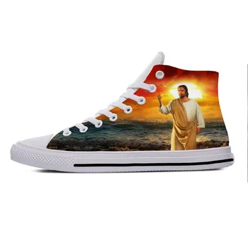 Христианский Бог Иисус Христос Jesucristo Lord Забавная повседневная тканевая обувь с высоким берцем, Легкие дышащие мужские и женские кроссовки с 3D принтом