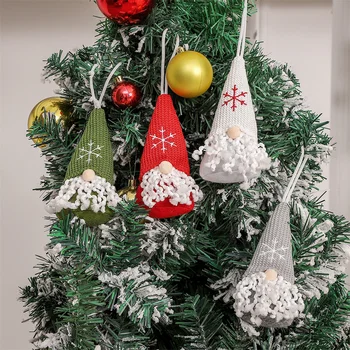 Рождественская безликая кукла с белой бородой, подвеска для рождественской елки, Рождественские украшения, домашний декор, Рождественские украшения 2024 Navidad