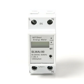 Счетчик энергии на Din-рейке Tuya WIFI Smart Remote Control Switch Электронный измеритель частоты переменного тока 220 В кВтч-метр частотного коэффициента