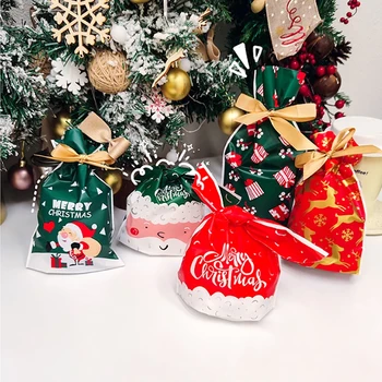 5шт Рождественский подарочный пакет 2024 Новогодний декор Рождественская упаковка Пакеты для конфет Принадлежности Рождественский пакет Аксессуары для упаковки печенья
