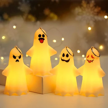 Хэллоуин Подвесные призрачные светодиодные фонари Кулон Праздничная вечеринка реквизит для ужасов брелок Spirit LED Lights Home Decor