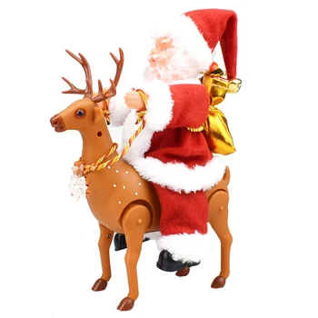 Электрические игрушки Санта-Клауса Игрушки для верховой езды на оленях Настольные украшения для рождественского дома
