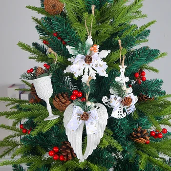 Креативная рождественская елка, подвеска в виде ананаса, 2023 Красное фруктовое вино, Подвесной бокал, Рождественское украшение для окна