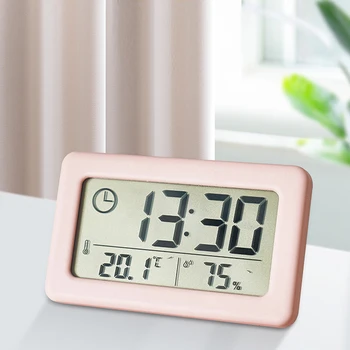 Цифровой будильник Температура на рабочем столе ЖК-Цифровой термометр Настольный гигрометр Время и Дата на батарейках Календарь