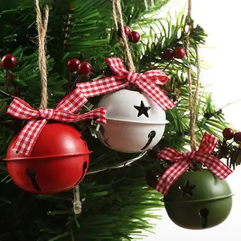 Рождественский колокольчик Jingle Bells Украшение в виде металлического колокольчика Подвеска на дереве для рождественских украшений Новогодняя вечеринка Детские игрушки