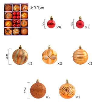 Рождественские шары, декоративные шары, синий, серый, зеленый, оранжевый, розовый (как показано на фотографиях), 26 шт., коробка, прочный, высокое качество