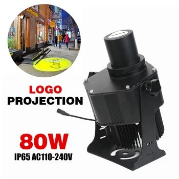 80 Вт Наружный водонепроницаемый рекламный проектор Gobo Light Ip65 с индивидуальным логотипом Наземный проектор Предупреждающие огни зоны