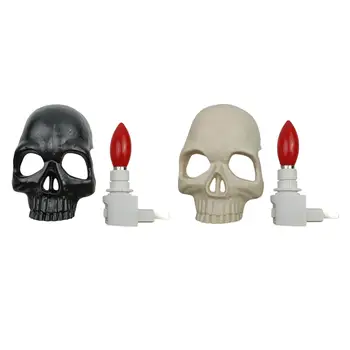 Настенный светильник с человеческим черепом, декор для помещений, декоративный ночник на Хэллоуин, подключаемый
