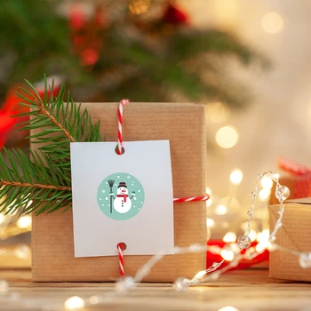 Рождественская Тематическая Бумага Наклейки с Санта Клаусом и Снеговиком Подарочный Пакет Упаковка Украшение сумки Рождественская вечеринка Принадлежности для украшения своими руками