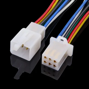 1 комплект 6-контактных разъемов для подключения электрических проводов, набор штекеров для авторазъемов с кабелем/общая длина 21 см