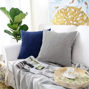 Вельветовый чехол для подушки толщиной 45x45 см, декоративные подушки для автомобильного дивана, мягкая наволочка ярких цветов для домашнего декора гостиной