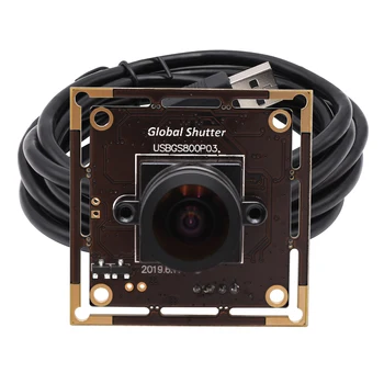 Широкоугольная камера ELP с глобальной выдержкой 1 МП, без искажений, 120 кадров в секунду, монохромная USB-камера, модуль веб-камеры для высокоскоростной съемки движения