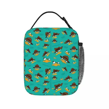 Изолированные сумки для ланча Perry The Platypus, сменные сумки для пикника, термосумка-холодильник, ланч-бокс, сумка для ланча для женщин, детей, школы