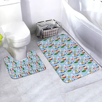 Модный набор ковриков для ванной комнаты, водопоглощающий и противоскользящий коврик для пола, 2 предмета, противоскользящие накладки, коврик для ванной + контур