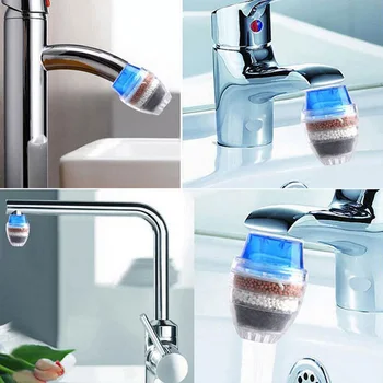 5 Слоев очистителя воды с активированным углем Фильтр для кухонного крана Фильтр для ванной комнаты Инструмент для очистки фильтра для домашнего использования