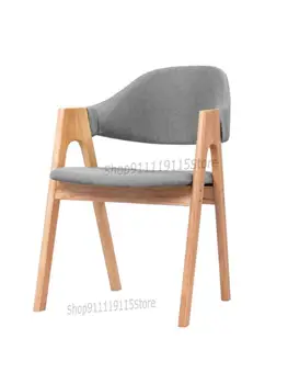 А-образный стул, обеденный стул, современный простой бытовой скандинавский ресторан, стул из массива дерева со спинкой, Креативный тканевый стул для отдыха