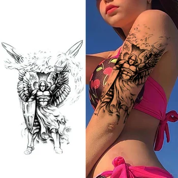 8шт Временная татуировка, полупостоянные татуировки, водонепроницаемые татуировки, крутые татуировки, наклейка с татуировкой Ангела для мужчин и женщин