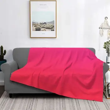 Красное Темно-розовое одеяло с градиентом, Красочная флисовая Фланель, Летние Дышащие Легкие Тонкие пледы Для домашнего ковра