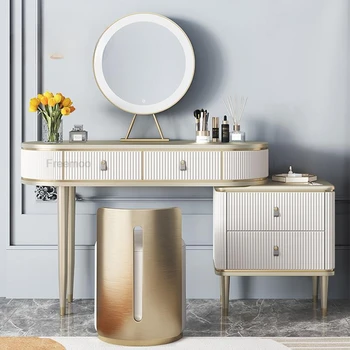 Дизайнерский светильник для макияжа Роскошное Сочетание туалетного столика с зеркалом Табурет для макияжа Мебель для дома, спальни, комод, настольный набор