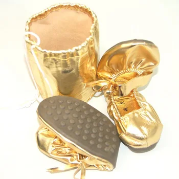 USHINE Золотистая Кожаная подошва с сухожилиями, Мягкая Обувь для занятий йогой, Обувь для танцев живота, женская обувь для танцев живота