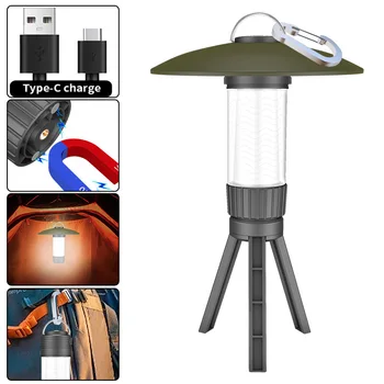 Портативный походный фонарь с магнитным USB-аккумулятором Походный фонарь на открытом воздухе светодиодный фонарик для палаточного лагеря 8 режимов освещения