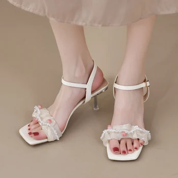 6 см Весенне-летние Свадебные Туфли, Женские Пикантные дизайнерские Модные женские туфли на шпильке, Современные босоножки на высоком каблуке, Офисные женские туфли